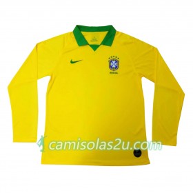 Camisolas de Futebol Brasil Equipamento Principal Copa América 2019 Manga Comprida